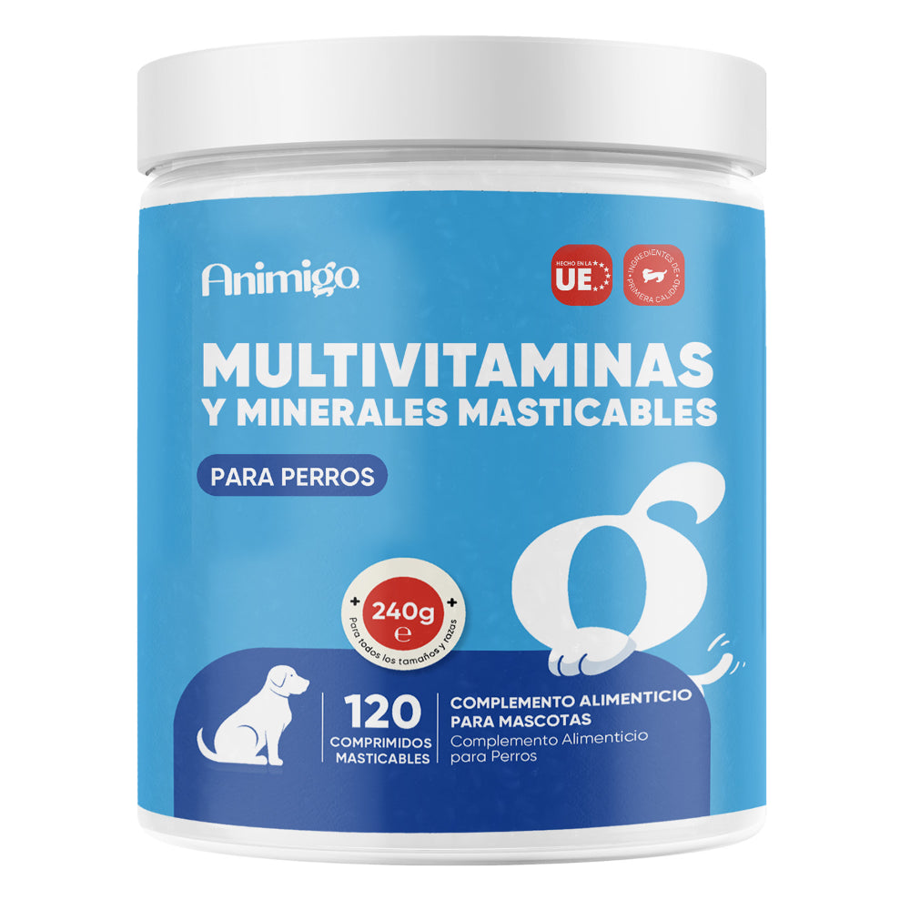 Multivitaminas y minerales para perros, 120 chuches blandas