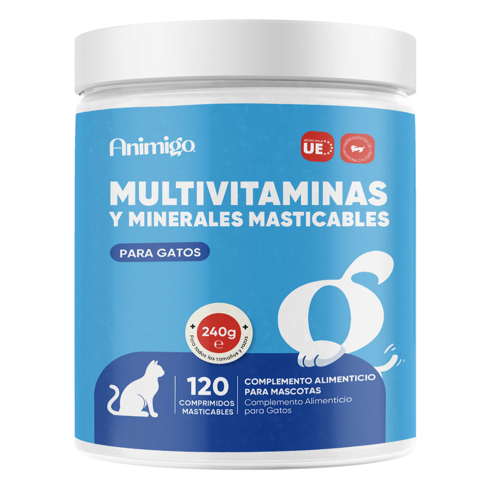 Multivitaminas y minerales para gatos, 120 chuches blandas