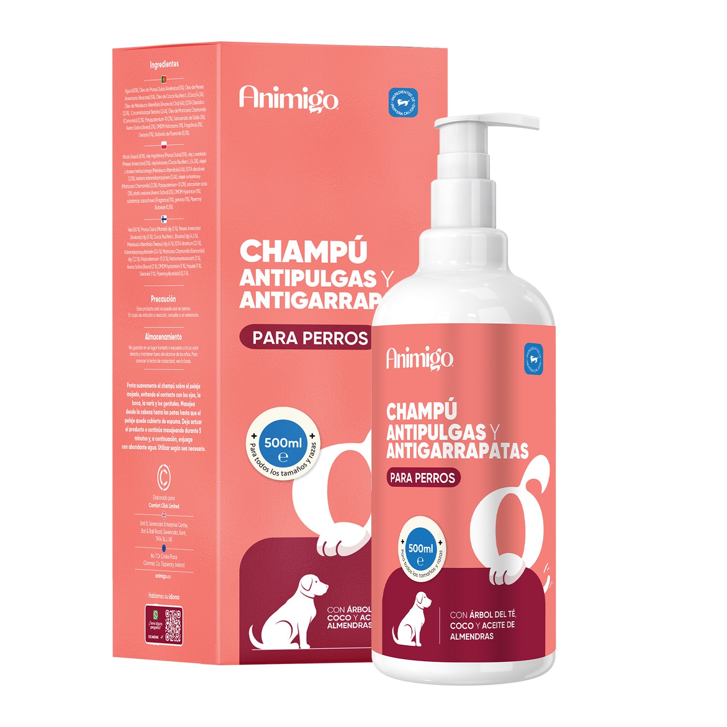 Champú antipulgas y antigarrapatas 500 ml