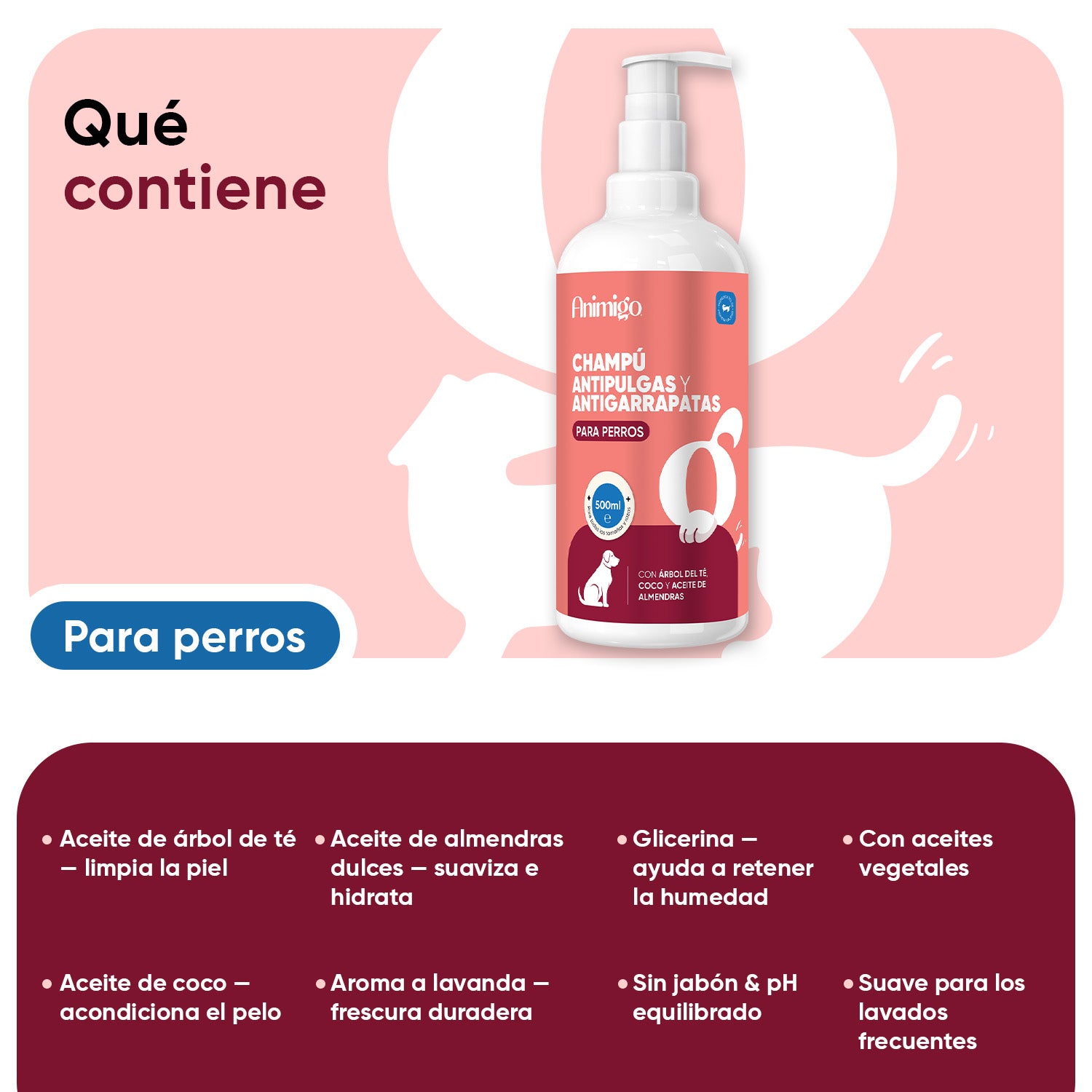 Champú antipulgas y antigarrapatas 500 ml
