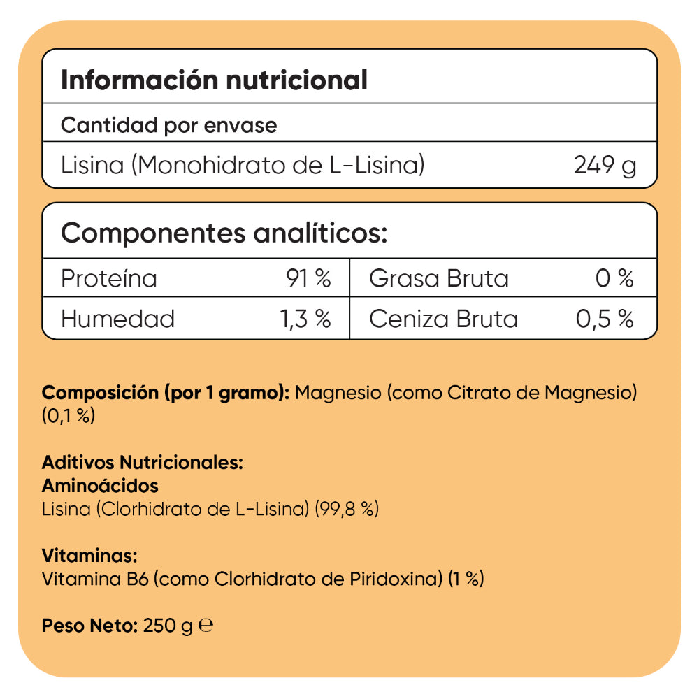 L-lisina el polvo para perros 250 g