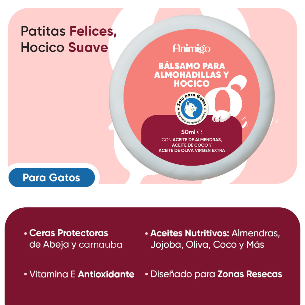 Bálsamo para almohadillas y hocico para gatos 50 ml