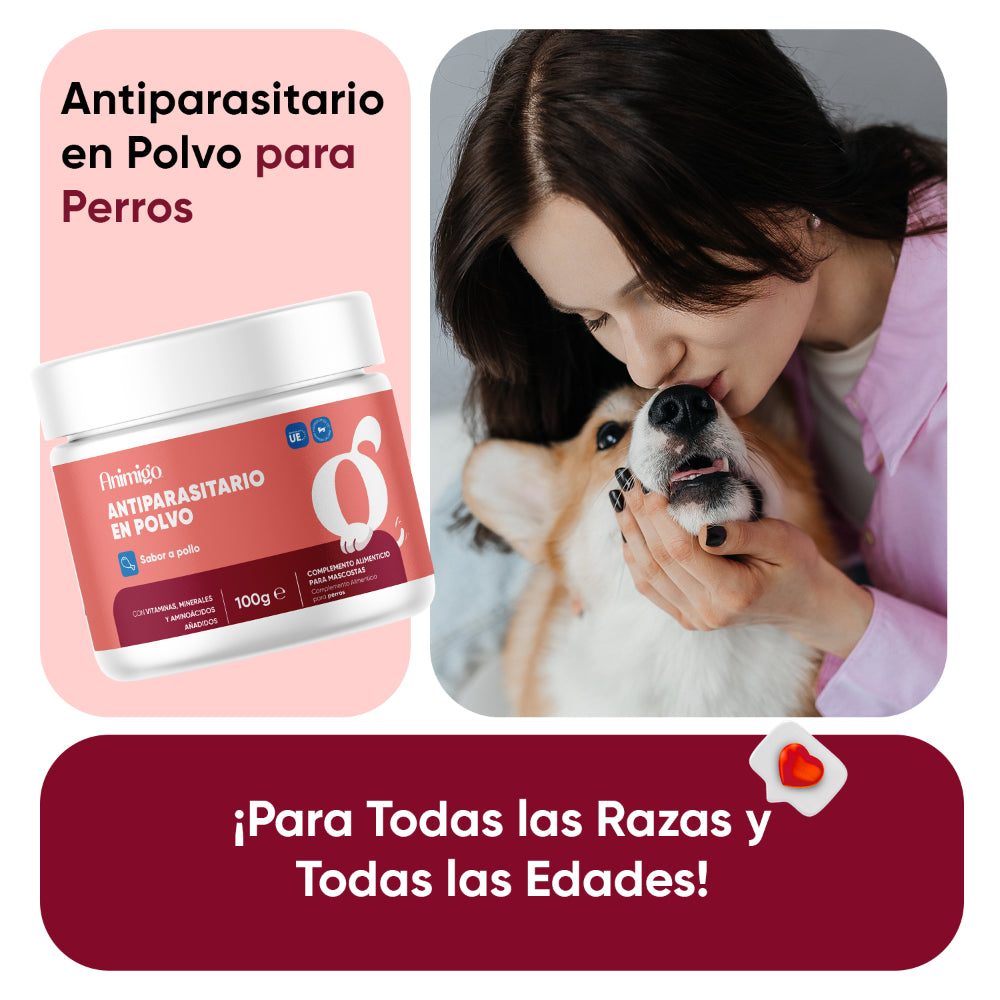 Antiparasitario en polvo para gatos para perros 100 g