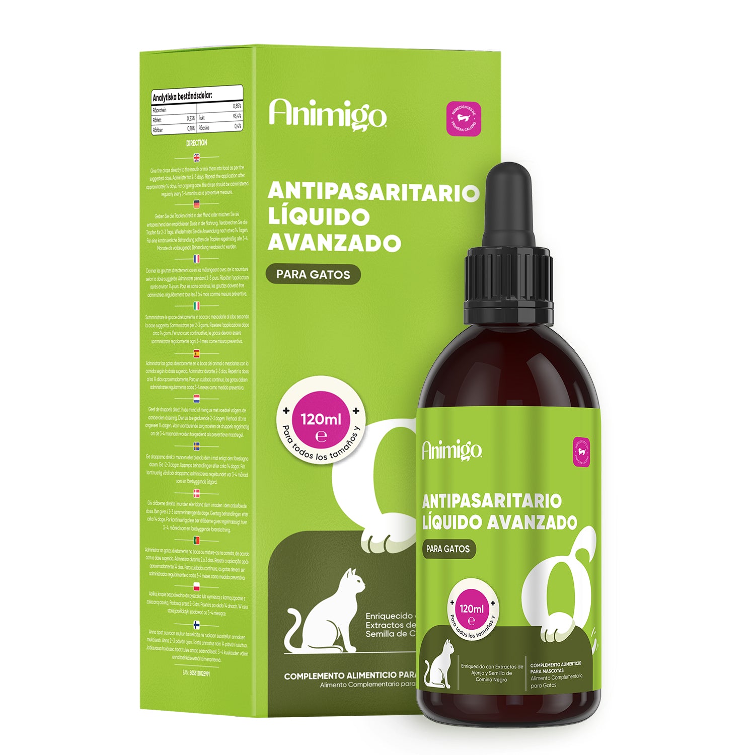 Antiparasitario interno líquido para gatos 120 ml