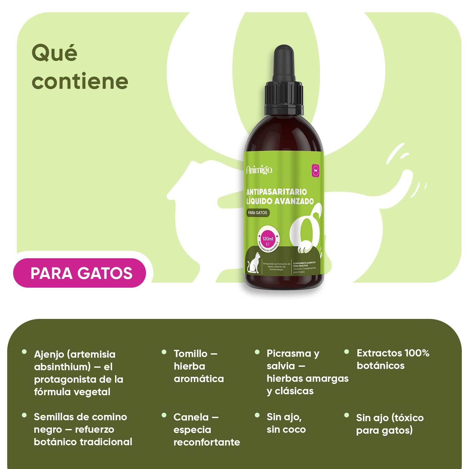 Antiparasitario interno líquido para gatos 120 ml