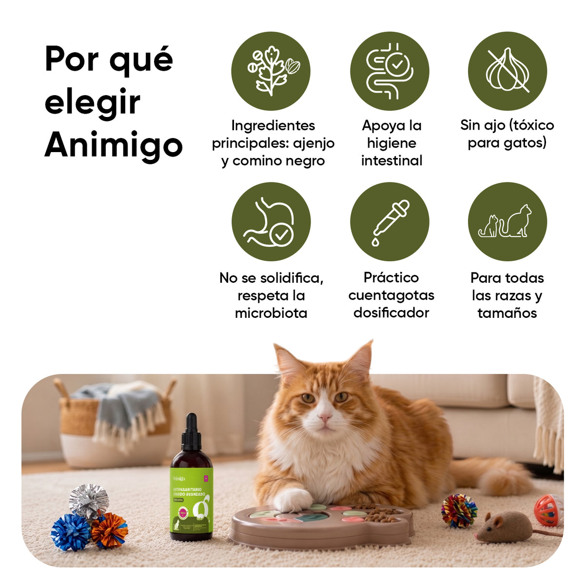 Antiparasitario interno líquido para gatos 120 ml