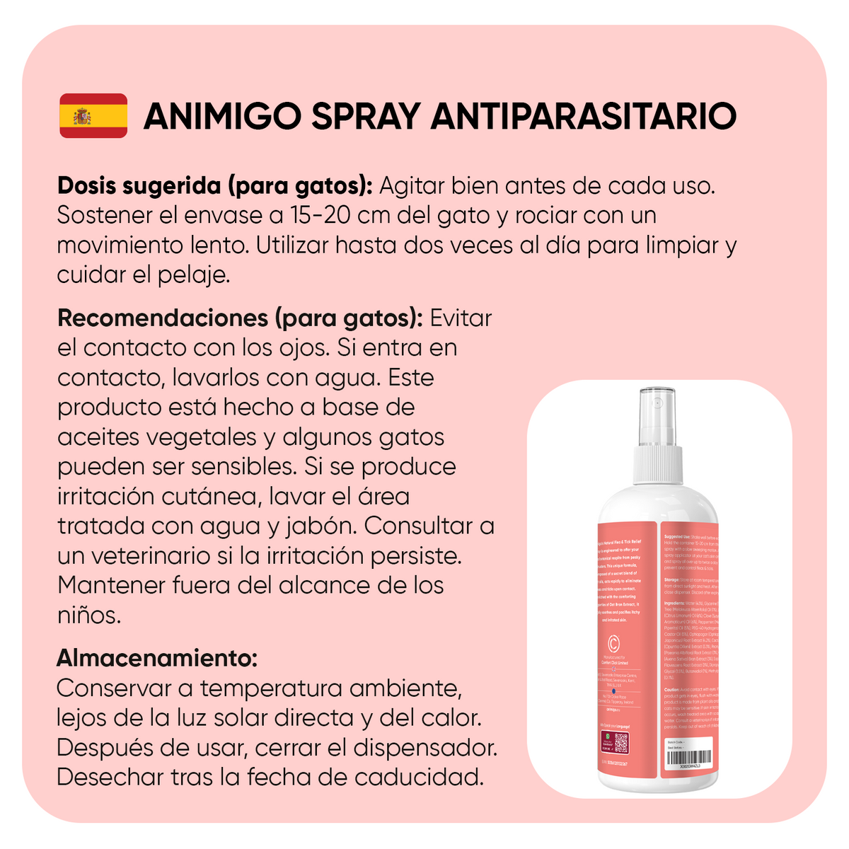 Spray antipulgas y antigarrapatas para gatos 500 ml