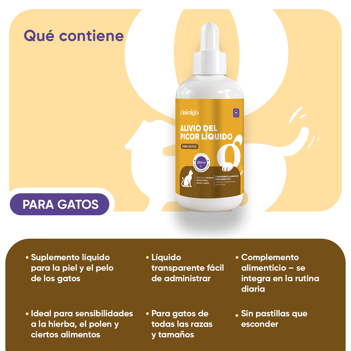 Alivio del picor para gatos líquido 250 ml