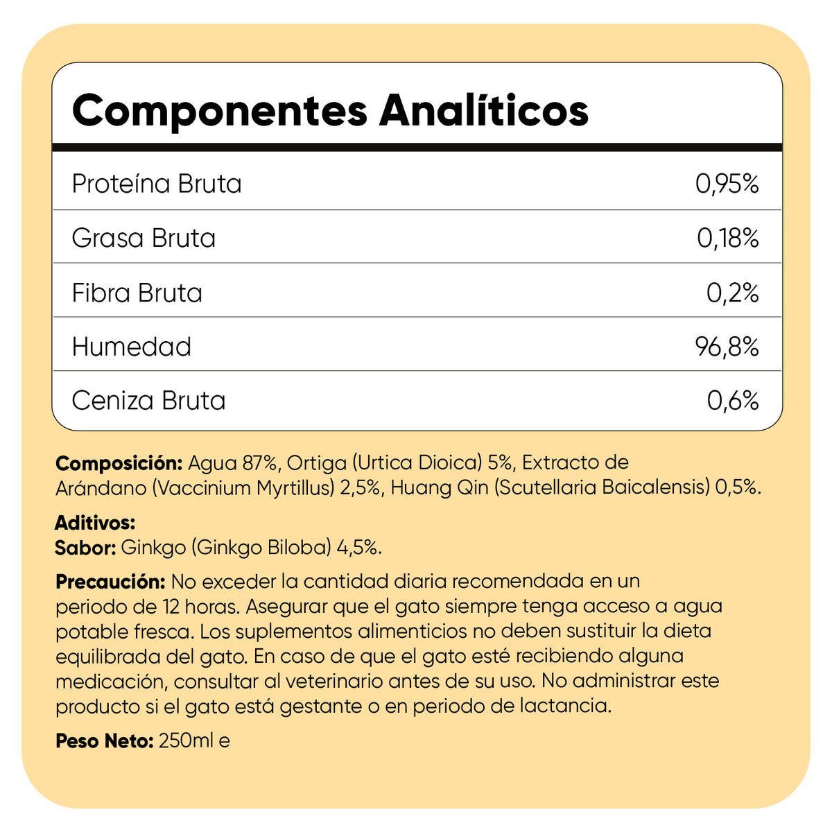 Alivio del picor para gatos líquido 250 ml