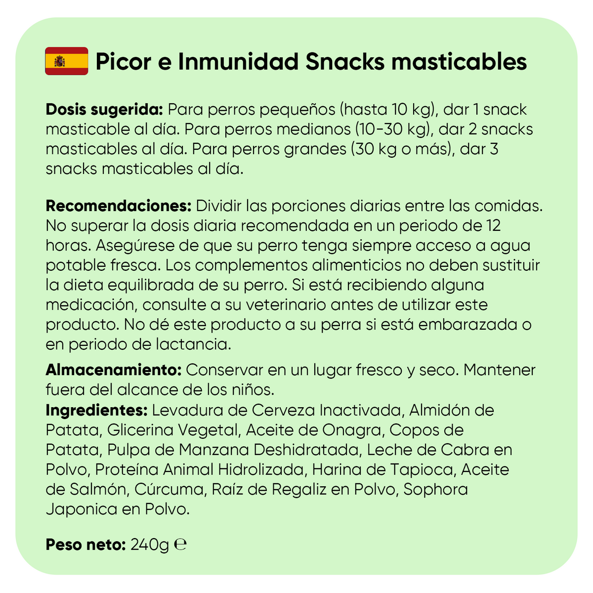 Alivio del picor e inmunidad para perros, 120 bocaditos blandos
