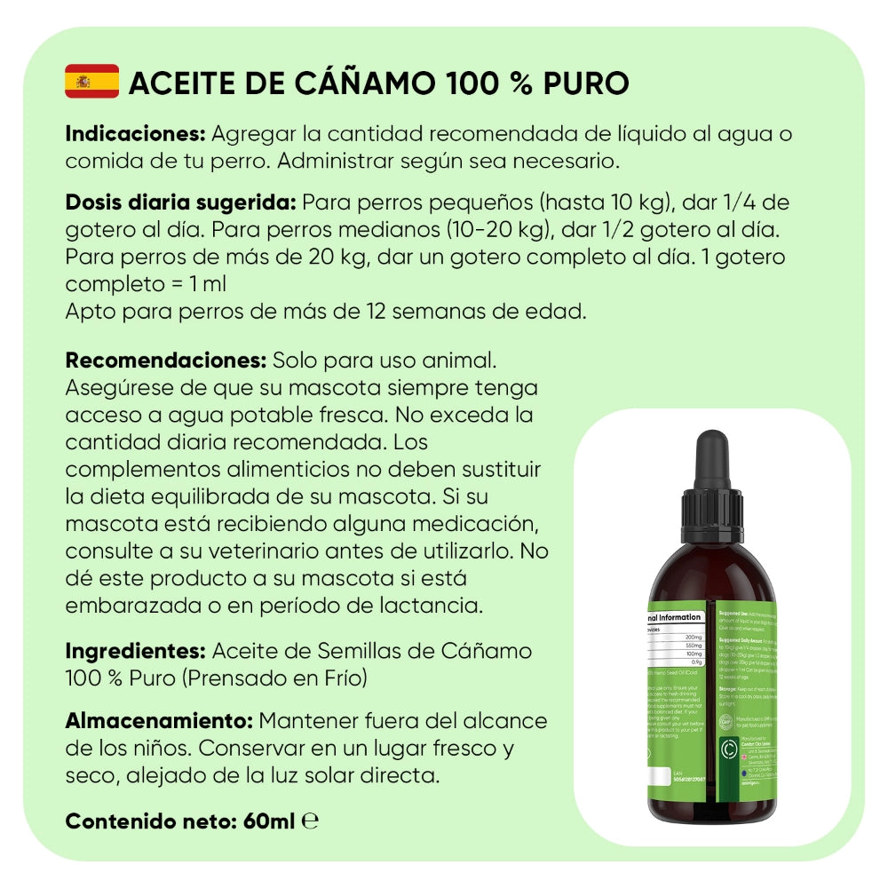 Indicaciones para el aceite de cáñamo para perros